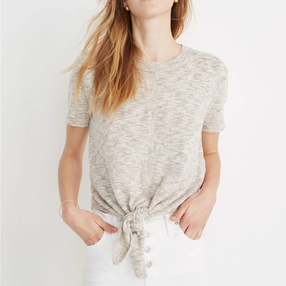 Madewell knot front sweater tee size XS